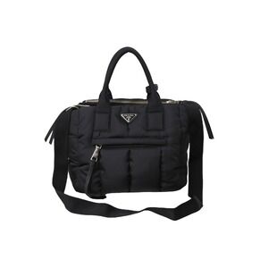 PRADA Tessuto Bomber Handbag Shoulder Bag Black